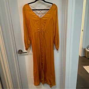 Free People Silk Midi Dress